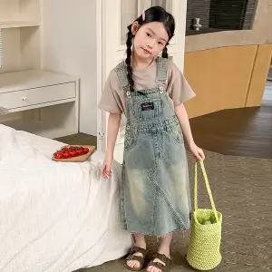 [베이비맥스] 커팅 멜빵 오버롤 데님 스커트 R16899 [P003788235]