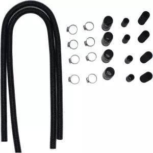 알루미늄 엔드 캡이 있는 범용 SHLPDFM 44인치 블랙 스테인리스 히터 라디에이터 호스 키트 1세트는