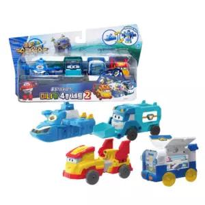 슈퍼윙스 미니카 변신로봇 4종세트 어린이생일선물 남아완구 5세장난감 유행 4세 유아