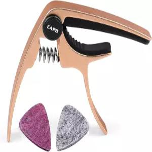 우쿨렐레 카포 소프라노와 콘서트 위한 펠트 픽 2개 포함 - 프로페셔널 및 경량 미니 사이즈 아연 합금 4