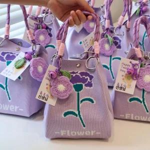 파티 답례품 니트 손잡이 휴대용 가방 외출용 선물용