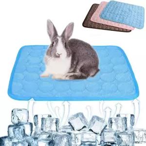 하이첸텍 3PCS 토끼용 여름 쿨링 매트 세탁 가능한 기니피그 침대 통기성 스 실크 셀프 담요 친칠라 페럿