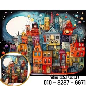 드림 시티 야간 퍼즐 성인 사무실 및 가정용 벽 장식 27.56x19.69 인치 고난이도 70cm x 1000 개