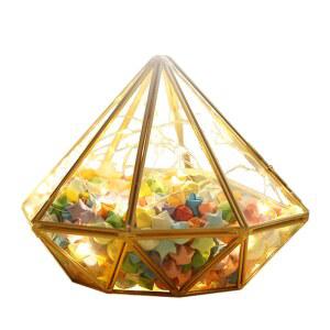 빈티지 종이학 예쁜 유리병 장식 화병 골든 몽골 텐트 버클 대형