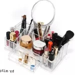 화장품 정리대 수납함 아크릴 메이크업 박스 데스크 정리용