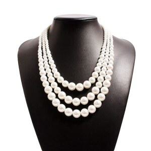 결혼식 무도회 할로윈 프레 티 파티 연회를 위한 JKJF 멀티 스트랜드 진주 목걸이 1920년대 플래퍼 3겹