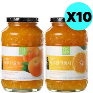 초록원 제주 한라봉차 1kg X10 + 감귤차 1kg X10 대량