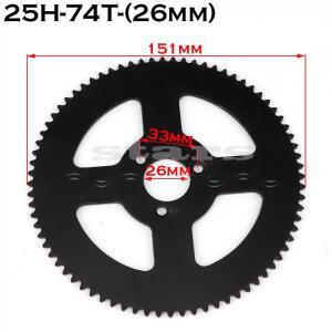 62 64 66 68 70 72 74 76 78T 80T  25H 26MM 후면 스프로킷 미니 모토 ATV 쿼드 먼지 핏 포켓 바이크 쵸퍼