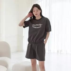 [서울양말]여성 여름 라운드티 반바지 셋업 빅사이즈 엄마옷 외출 운동복