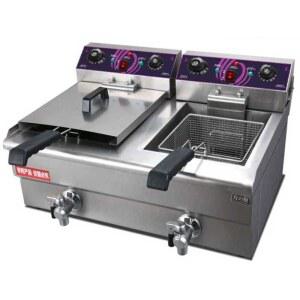 업소용튀김기 대용량 2구 치킨 더블 식당 튀김기계 2500W 업소 실버 프라이