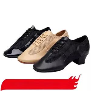 라틴댄스화 성인 가죽 메쉬 모던 스포츠 연습용 신발