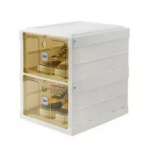 굿라이프 접이식신발수납장 2단 신발정리함 자석도어+ 플라스틱신발장 (자석도어+ ) (자석도어+화이트) 화