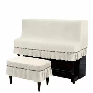 피아노 커버 악기 올인원 덮개 블랙 먼지차단 벨벳 의자