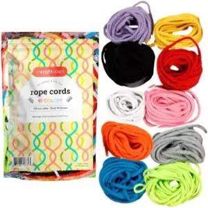 공예품 제작 로프 코드 - 10가지 다양한 색상 총 150피트 면 마크라메 5mm 벽걸이 식물 걸이 빨랫줄 및