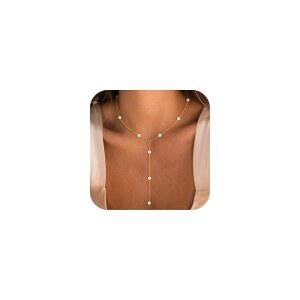 여성용 BLTING 진주 목걸이 금도금 Y자형 용 골드 주얼리 구슬 선물