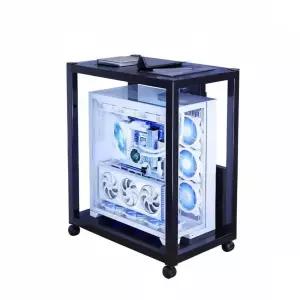 데스크탑용 본체 정리대 선반 원목 컴퓨터 프린터 거치대