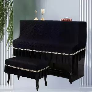 피아노 커버 악기 올인원 벨벳 블랙 먼지차단 의자 덮개