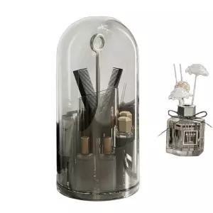 메이크업 브러쉬 정리함 아크릴 반투명 거치대 회전 커버