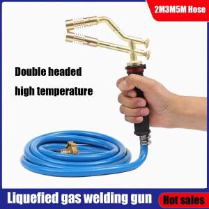 새로운 더블 헤드 고온 가스 액화 용접 총 에어컨 구리 파이프 스테인레스 스틸 작은 도구
