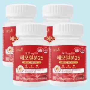 여성 철분제 성인 남성 청소년 어린이 철분 엽산 영양제 변비 철분 보충 90정, 4개