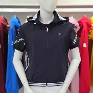 루이까스텔 SS 여성 등판 프린트 후드형 조끼 점퍼 베스트 7LOJP305B