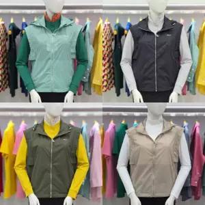 루이까스텔 SS 여성 루즈핏 후드형 뒷후라시 조끼 점퍼 7LEJP404ABJM