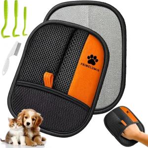 개와 고양이를 위한 반려동물 털 제거 장갑 - 양면 정전기 소파 카펫 및 옷을 미끄럼 방지 재사용 그루밍