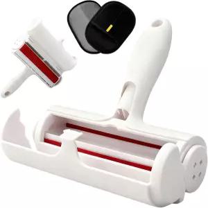 재사용 가능한 섬유 롤러와 내장된 컬렉션 박스가 있는 반려동물 헤어 리무버 - 소파 카펫 의류용 고양이