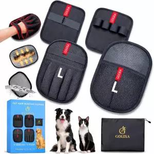 개와 고양이를 위한 GOLIXA 4종 애완동물 털 제거 장갑 4가지 디자인 정전기 매직 브러시 제거기 재사용