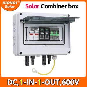 접지선이있는 태양 광 발전 PV 결합기 상자 1 입력 출력 DC 600V 퓨즈 MCB SPD 방수 IP65 도매
