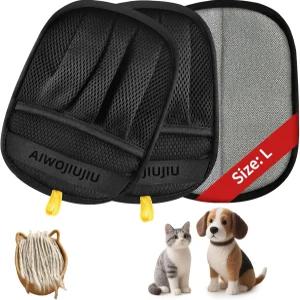 고양이와 개를 위한 PCS 반려동물 제모 장갑 새로운 프로 다섯 손가락 정전기 매직 브러시 도구 블랙 L