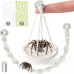 Xereooe 6 PCS 점프 로프 브리지 스윙 세트 거미줄 이끼 리본 타란툴라 인 액세서리 면 수제 애완동물 작은