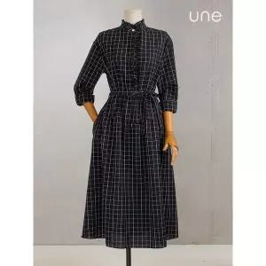 [하프클럽/윈]UNE시어서커 프릴디테일원피스