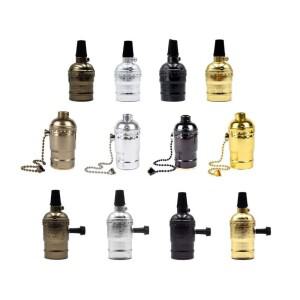 빈티지 램프 홀더 E27 소켓 나사 DIY 골동품 황동 펜던트 전등 설비 전구에 대한 레트로 캡 홈 피팅