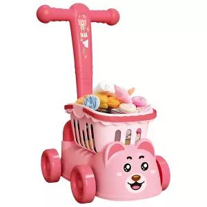 마트놀이 18종소품 핑크 곰돌이 쇼핑카트 3세여아 생일선물 유아