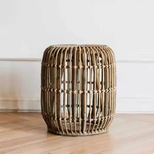 원형 라탄 스툴 거실 체어 낮은 보조 화장대의자 카페