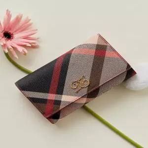 닥스 액세서리 여성 25SS [스테디셀러] 레드 체크 가죽 장지갑 WCWA5E702R2