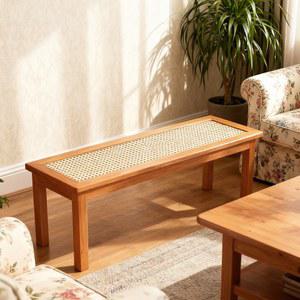 다양한 크기의 대나무 긴 벤치, 내구성 있는 좌석 둥근 라탄 다용도 시트 모서리로 플라스틱 및 다이닝룸/입구/침실