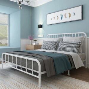 중국산 단철 침대 프레임 침실용 더블 가구 임대방 기숙사 킹사이즈 유럽풍 성인용