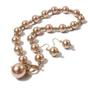 다인 시뮬레이션 컬러풀 펄 목걸이 귀걸이 세트 다색 큰 턱수염 구슬 스트랜드 우아한 신부 결혼식 의상 여성용 주얼리