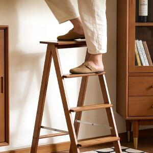 안정적인 원목 사다리 의자 가정용 소파 다용도 문앞 선반 옆 신발 교체