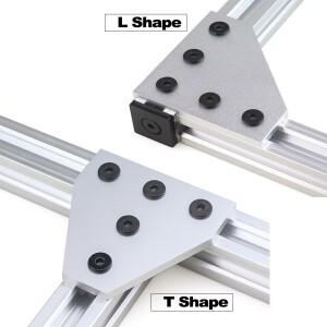 410개 5홀 90도 조인트 보드 플레이트 코너 앵글 브래킷 연결 스트립 2020 3030 알루미늄 프로파일용