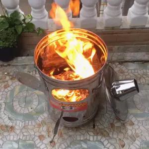 드럼통 소각로 스테인레스 굴뚝 농촌 난로 아궁이 장작 야외