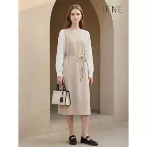 [하프클럽/이프네]컬러배색 미니멀 원피스 (DN3WOP08)