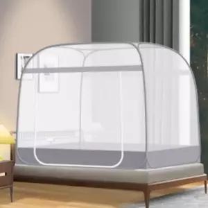 [SBD] 원터치 모기망 햇빛차단 모기장 그레이 팝업형 150x200cm 침대