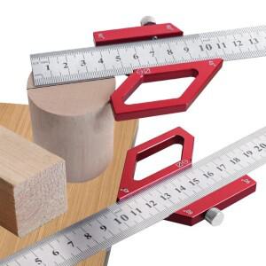 목공 센터 파인더 스틸 룰러 포지셔닝 블록 라인 마킹 게이지 456090도 각도 스크라이버