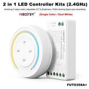 Miboxer FUT035SA DC12 24V 2 4GHz 제어 듀얼 조정 일몰 조명 원격 스트립 LED 화이트/단색 밝기 가능한