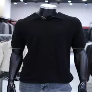 [STCO]STCO SS 여름 블랙 허니콤 반팔 카라니트 F2KT25213