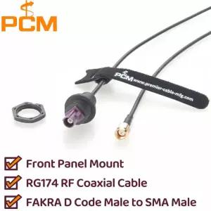 전면 패널 마운트 FAKRA RF 동축 케이블 섀시 D 코드 남성-SMA 차량용 GPS GSM 안테나 어댑터