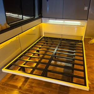 철제 아트 침대 프레임 북유럽 침실 소형 슬랫 다다미 가구 아파트 더블 홈